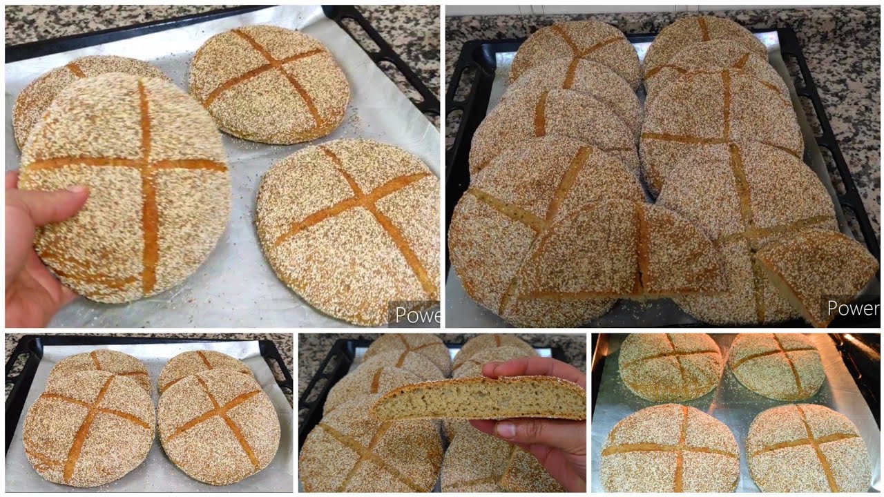 خبيزات الشعير👌واحد السر باش يجيك الخبز رطب خفيف ومحمر  واخا طايب فالفرن الدار 🍪🍪khobz ch3ir