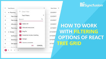 How to Work with Filtering Options in React TreeGrid