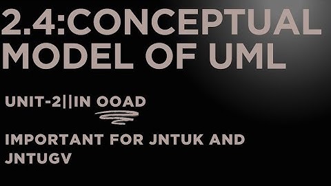 11.2.4|OOAD:UNIT-2 |Conceptual model of UML||JNTUK and JNTUGV.