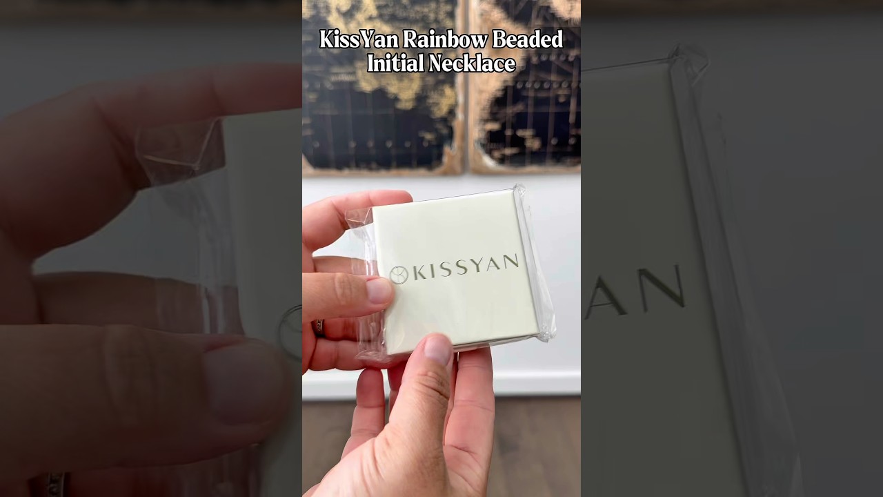 Beaded Initial Necklace for Women, 14K Gold Plated Bubble Letter Pendant