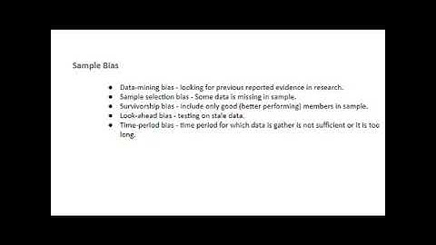 Bright Analyst, CFA Level 1, Sampling Biases