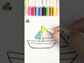 How to Draw and colour Boat #art #shorts #shortvideo
