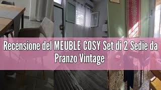 Recensione del MEUBLE COSY Set di 2 Sedie da Pranzo Vintage Imbottito con Schienale Braccioli in Pel