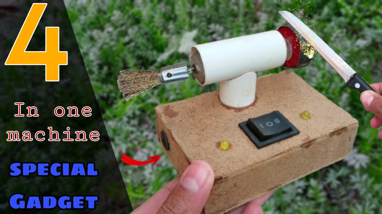 How to make powerful Grinding machine at home // 4 in 1 Gadget # very easy 