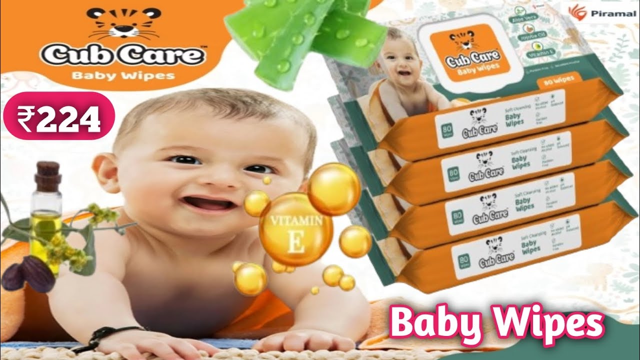 Cub Care Baby Wipes with Aloe Vera, Jojoba Oil, Vitamin E,  (320 Wipes) 