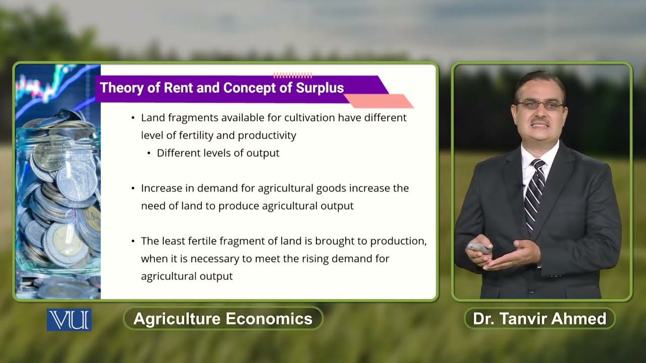 Theory of Rent and Concept of Surplus | Agricultural Economics | ECO608_Topic137