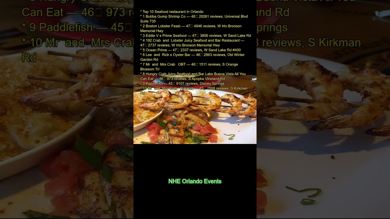 Top 10 Seafood restaurant in Orlando: 1. Bubba Gump Shrimp Co. — 4.8★ (20261 reviews), Universal Bl