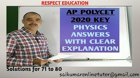 AP POLYCET 2020 Physics Key with Clear Explanation (Questions 71-80)