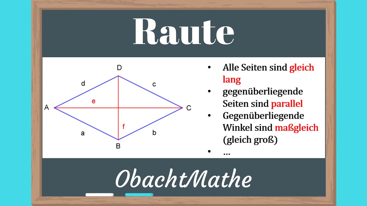 Raute (Rhombus): Eigenschaften und Raute zeichnen | ganz einfach erklärt | Geometrie ...