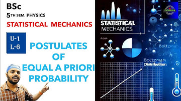 Postulate of Equal A Priori Probability|Stat. Mech.|Unit 1|Lec 6|BSc|Physics|5 Sem|All Universities
