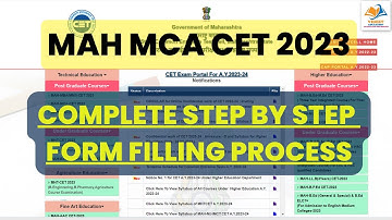 MAH MCA CET 2023 I COMPLETE STEP  BY STEP FORM FILLING PROCESS.