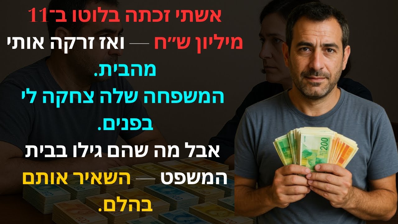 אשתי זכתה בלוטו ב־11 מיליון ש״ח — ואז זרקה אותי מהבית. המשפחה שלה צחקה לי בפנים. אבל מה שהם גילו..