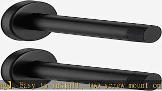 JQK Door Stopper Black, 304 Stainless Steel Thicken 1mm Sound Dampening Door Stop Bumper Wall Prote