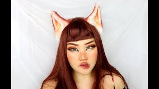 Making animal ears + fox makeup tutorial