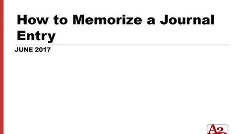 #99 | How to memorize a Journal Entry in NetSuite