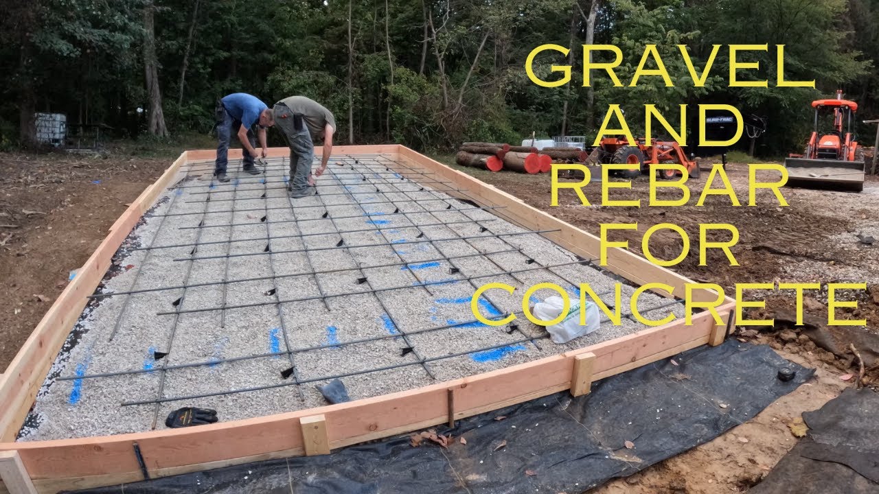 Cement. Add Rocks Right before Concrete, Adding Gravel and Rebar - YouTube