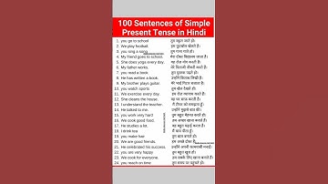 Sentences of Simple present tense in hindi/English sentences practice video#spokenenglish #grammar