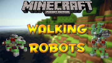 WALKING  ROBOTS in MCPE!!! - NO MODS! - 2 Slime Block Creations 0.15.1 - Minecraft PE