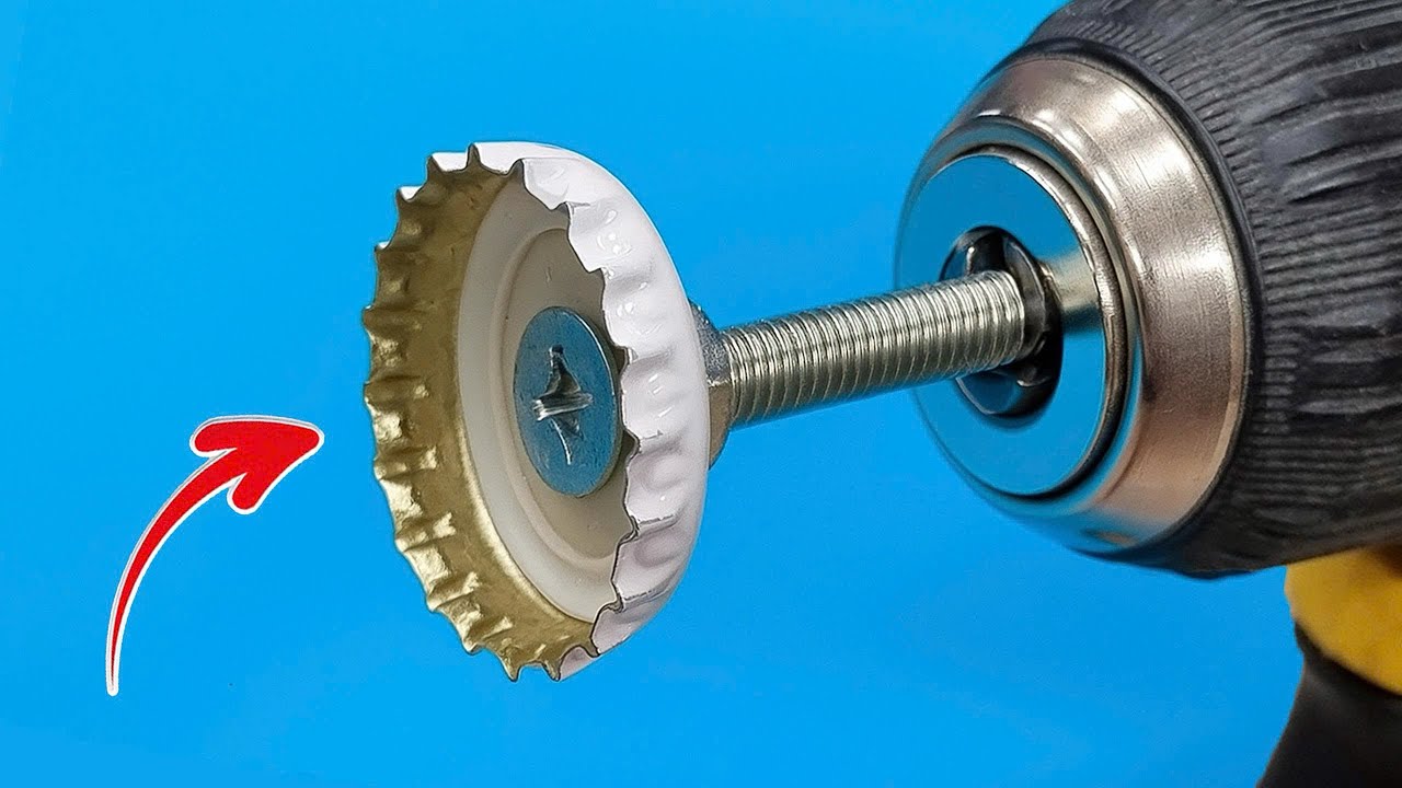 Просто прикрепите крышку от бутылки к ручной дрели, и вы не поверите, каких невероятных результатов!