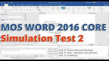 MOS Word 2016 Practice Exam Training (Simulation Test 2)