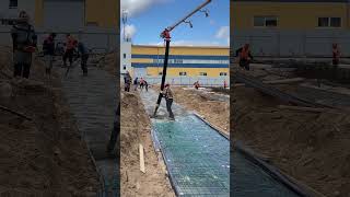 Монолитные работы по бетонированию фундаментной плиты #стройка #хорунжий #бетон #монолит