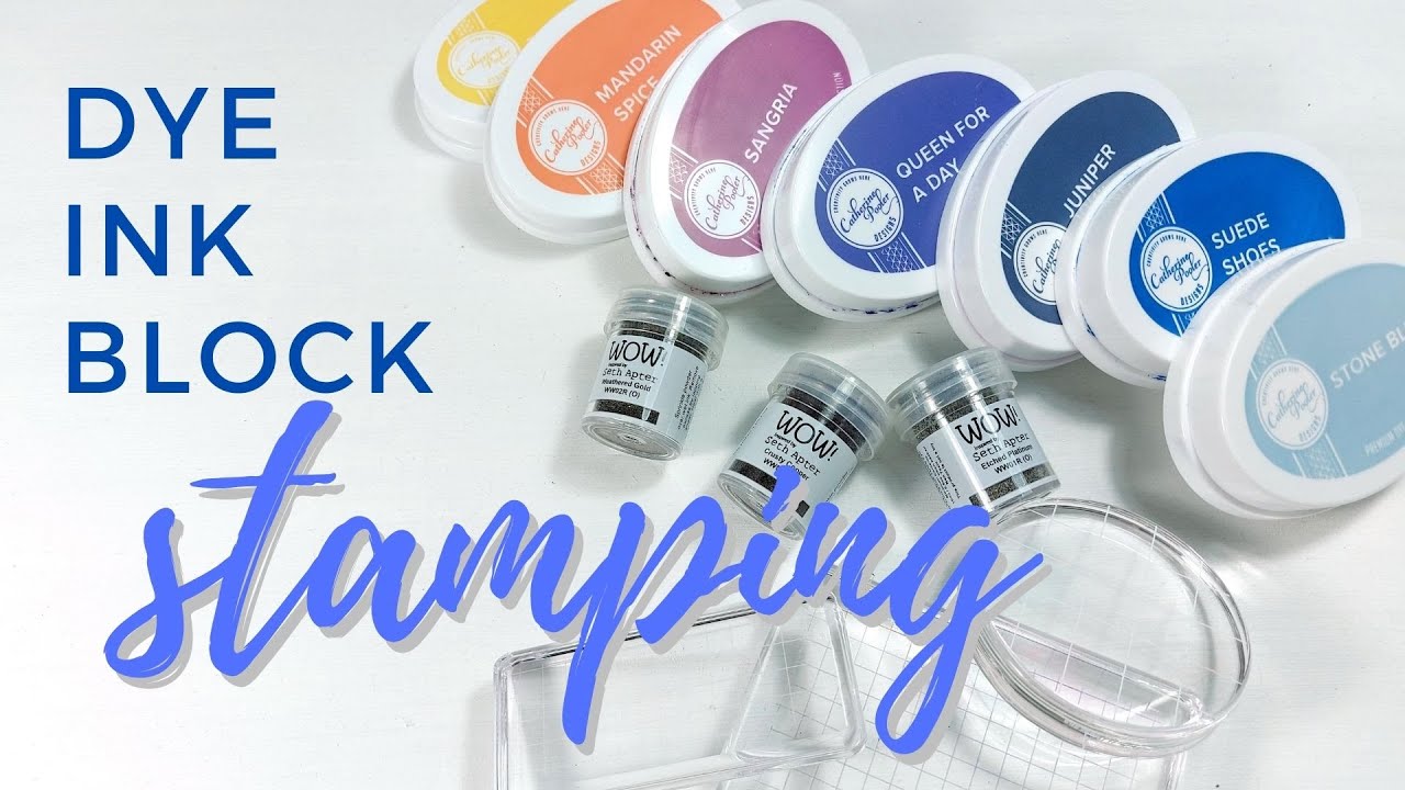 Dye ink block stamping - WOW! Embossing powders & Hero Arts: You're my Universe