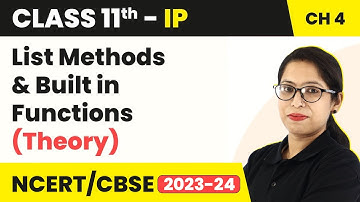 List Methods & Built in Functions (Theory) | Class 11 Informatics Practices Chapter 4 (Code 065)