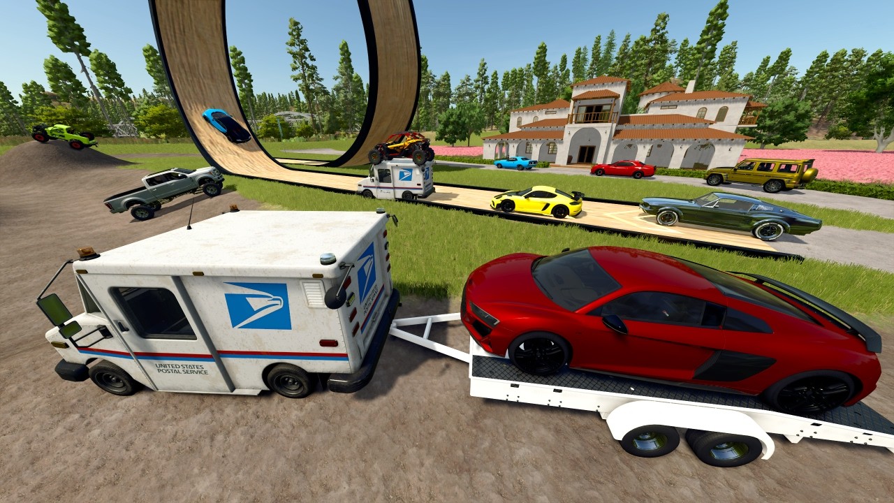 Delivering Racecars to Stuntman's Mansion