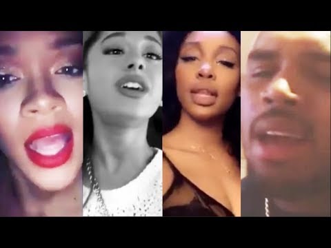 Celebrities singing with their REAL VOICE Rihanna Ariana Grande SZA Chris Brown and more