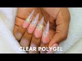 HOW TO: Clear Stiletto POLYGEL Nails | Nail Tutorials For Beginners