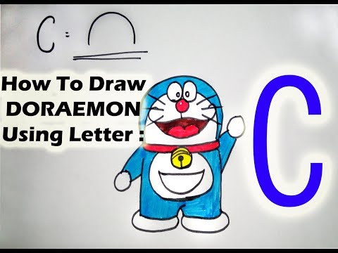 How to draw DORAEMON using Letter   C