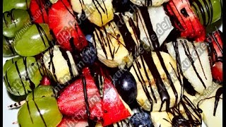 Rezept Rezepte Obstspiesse Mit Schokolade Erdbeeren Apfel Heidelbeeren Banane Youtube