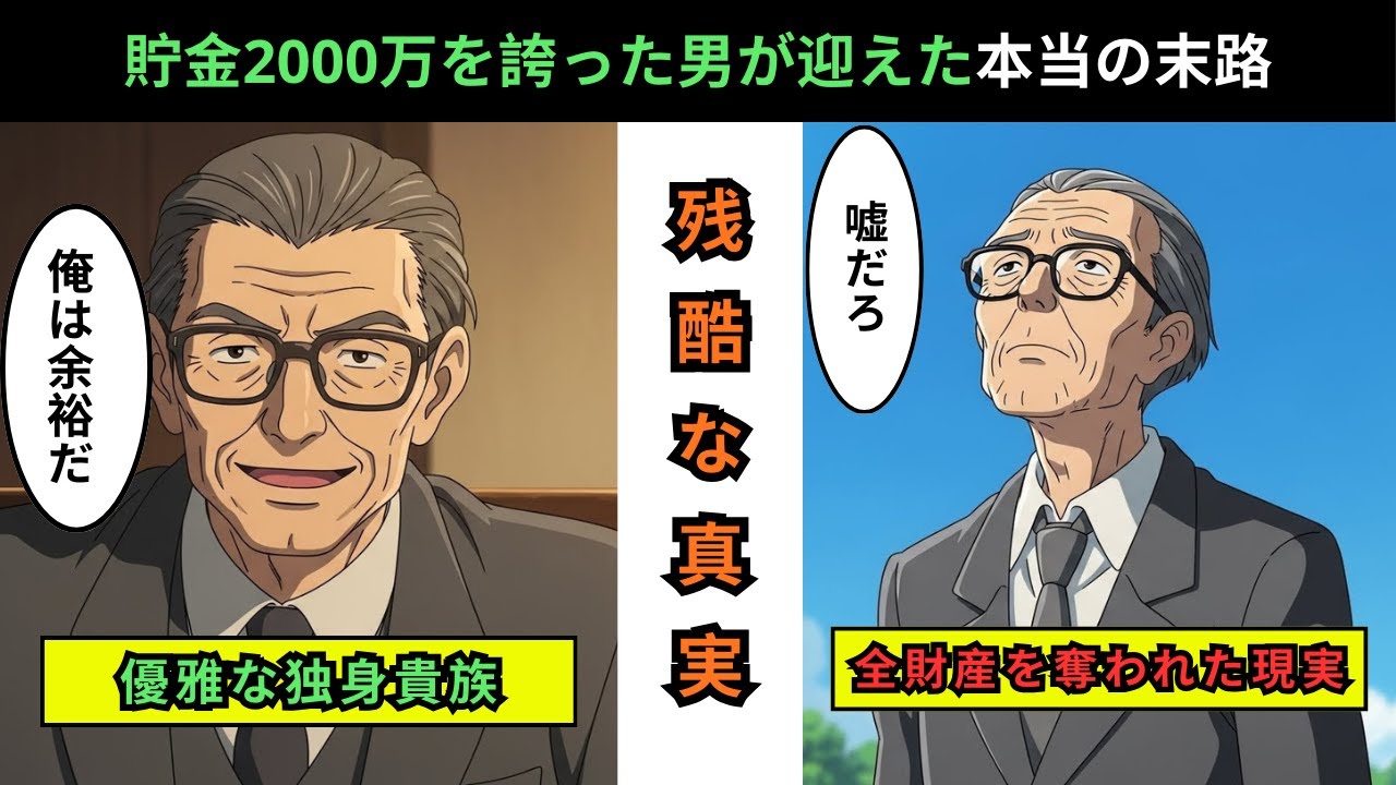 【漫画】貯金2000万のエリート老人が、息子の嫁に全財産を奪われた末路。資産自慢が地獄の引き金？「優雅な独身貴族」か「路上生活」か、67歳で選択を間違えた男の結末が悲惨すぎる…【老後のリアル】