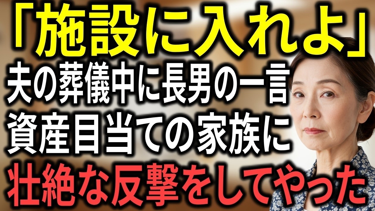 「母さん、施設に入ってよ」夫の葬儀中、長男が言った。その場で次男の嫁が止めたが…その裏に隠された“本当の目的”とは？