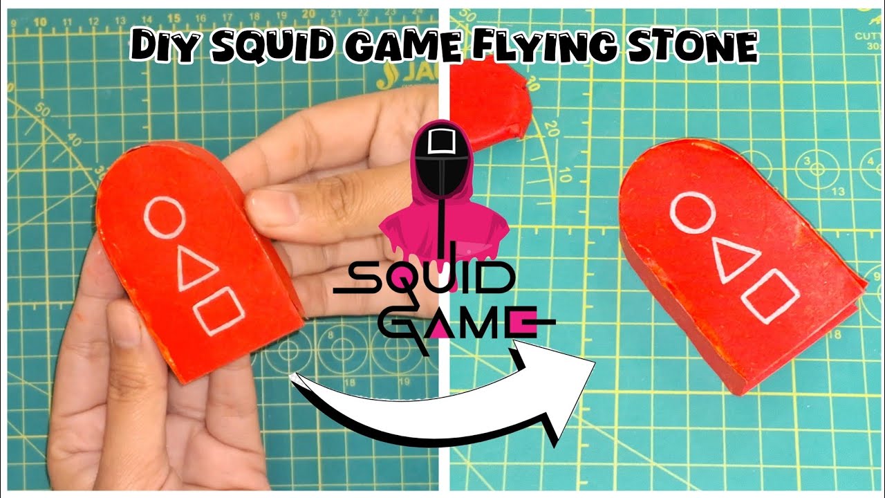 How To Make Squid Game Flying Stone With Paper/DIY Biseokchigi Squid ...