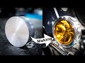 Making a lamp.アルミの塊からフォグランプを作る。