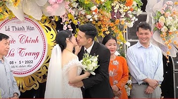 Đức Chinh khóa môi vợ cực ngọt trong ngày cưới