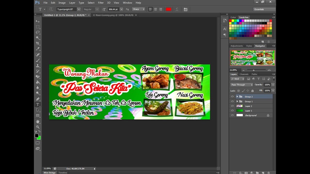 Cara mudah desain  banner  warung makan YouTube