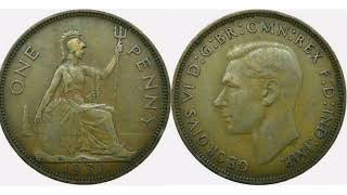 1937 ONE PENNY Coin VALUE + REVIEW King George VI