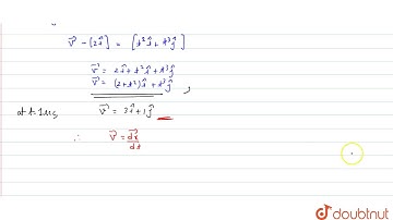 Acceleration of a particle in x-y plane varies with time as `a=(2t hati+3t^2 hatj) m//s^2` At ti...