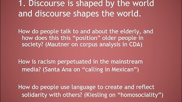 Linguistics: Discourse Analysis