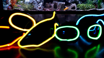 Lux Operon EL wire sound reactive goggle test