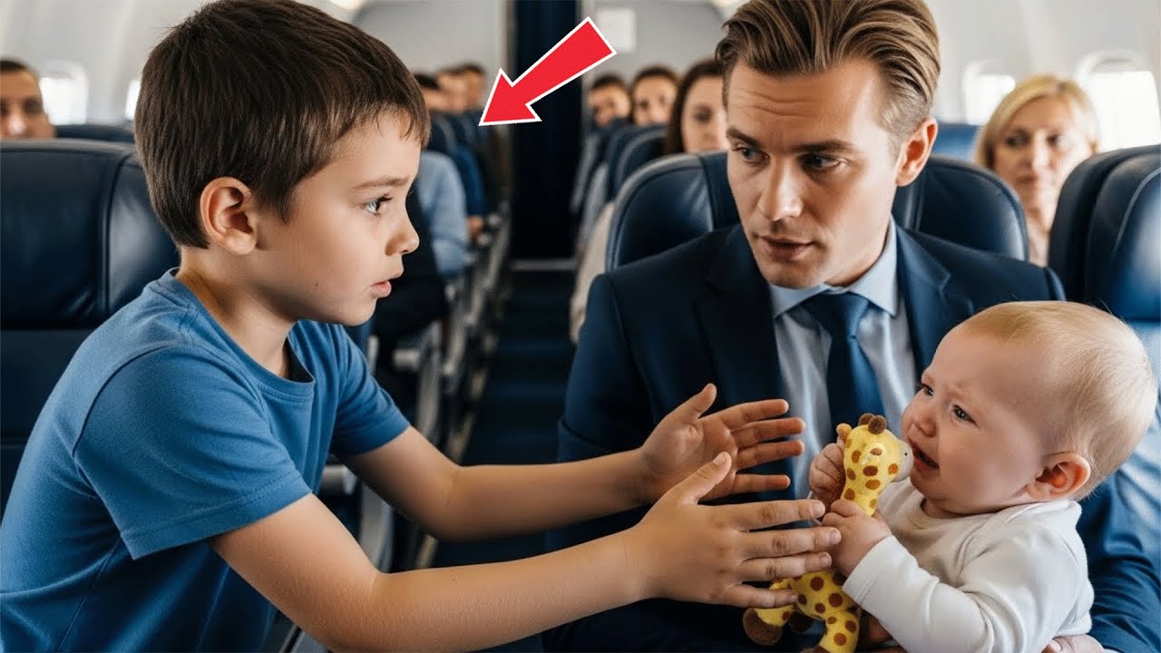 BEBELUȘUL MILIARDARULUI PLÂNGEA FĂRĂ OPRIRE ÎN AVION— PÂNĂ CÂND UN BĂIAT SĂRAC A FĂCUT DE NEIMAGINAT