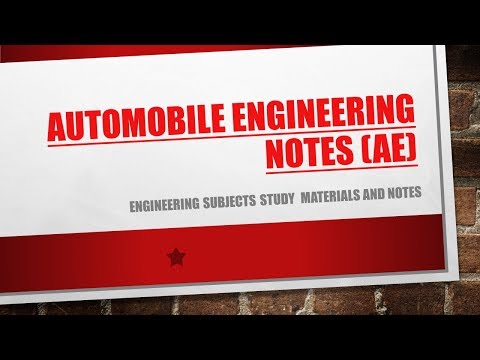 Automotive Engineering Pdf Notes 1st Year