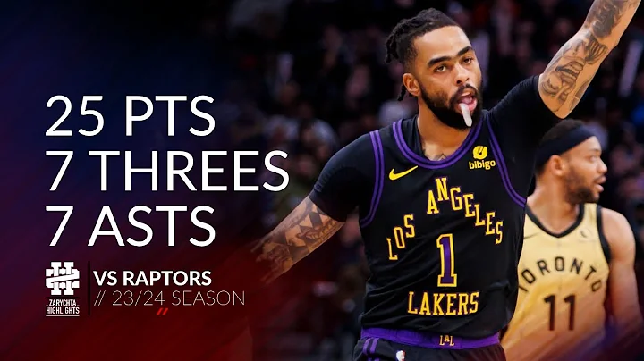 D'Angelo Russell 25 pts 7 threes 7 asts vs Raptors 23/24 season