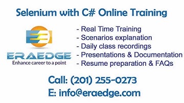 Selenium With C# .Net online Training - EraEdge