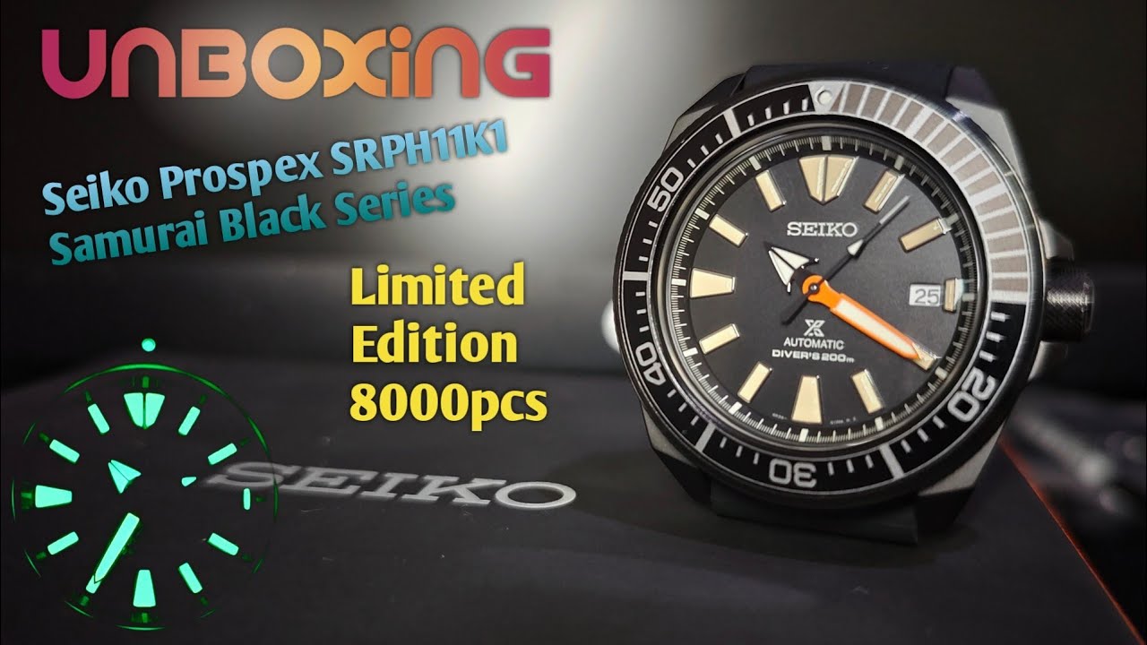 Unboxing SEIKO Prospex SRPH11K1 Samurai Black Series | Limited Edition  8000pcs | Diver Watch - YouTube