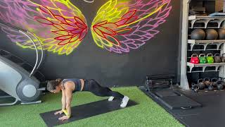 High Plank Mini Band Hand Lateral Taps