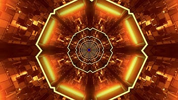 Abstract Neon Gold Sci - Fi Motion Design VJ Background Loop - Copyright Free VJ/DJ Motion Loops