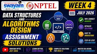 Data Structures and Algorithms Design Week 4 Assignment Answers 2026 | NPTEL July 2026 | NPTEL